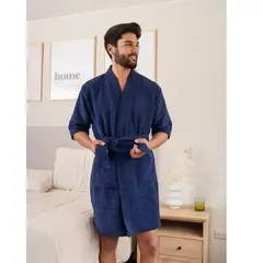 SOÑALIERE - Salida de Baño Hombre Microfibra - Azul M