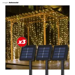 GENERICO - Luces Navideñas Multicolor Cortina LED de 3M - 03 Unidades