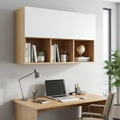 GENERICO - Librero flotante de melamina Panela y Blanco