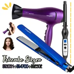 SIEGEN - Tricombo Secadora SG3031 + Alisadora SG4700 + Rizadora SG2502