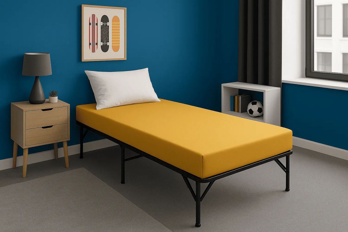Cama Plegable Nacional 1 plaza y media con Colchón de espuma de 4 + almohada