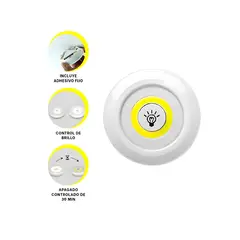 OEM - SET DE 3 LUCES LED INTELIGENTE CON CONTROL INALAMBRICO A PILAS