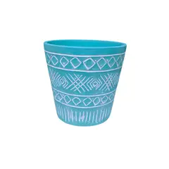 GENERICO - Maceta de Arcilla Estilo Boho Color Celeste