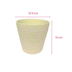 GENERICO - Maceta de Arcilla Estilo Boho Color Amarillo Claro