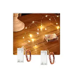 GENERICO - Luces led hada OFERTA 2uds pack  de 5 metros cada una  // 50 leds a pilas //Amarilla