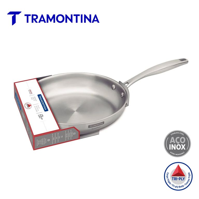 Sartén Tramontina 26 cm Acero Inoxidable Grano 2.2 L 62155260