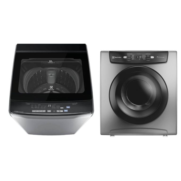 Centro de lavado Electrolux Lavadora 20kg EWIJ20F2XSYG + Secadora de ropa 7Kg EDEJ07D2JSYG