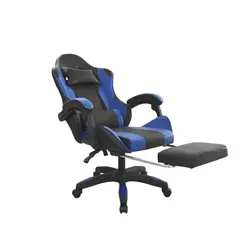 BONNO - Silla Gamer Byd Negro Azul Reclinable con Reposapiés Bonno
