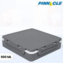 GENERICO - Taper de Plastico Cuatro Divisiones Pinnacle 900 ml Gris