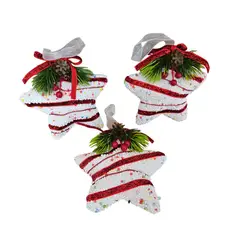 GENERICO - Adorno Navideño Con Pinchos Estrellas Rojas Y Blancas 11 Cm X 2 UND