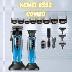 KEMEI - Combo de Maquinas de Cortar cabello Clipper y Trimmer profesional 8552