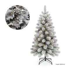 GENERICO - Arbol Navideño con Lces 1.80 m Nevado Frondoso con Piñas