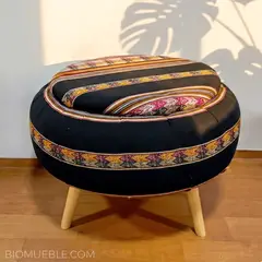 GENERICO - Puff Andino Roda Eco  Asiento Artesanal de Neumático Reciclado