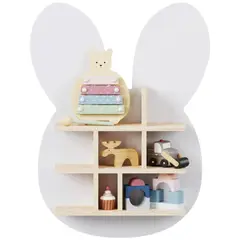 GENERICO - Estante Infantil Rabbit kids - Blanco y Marrón