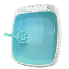 GENERICO - Arenero abierto para gatos diseño bandeja celeste