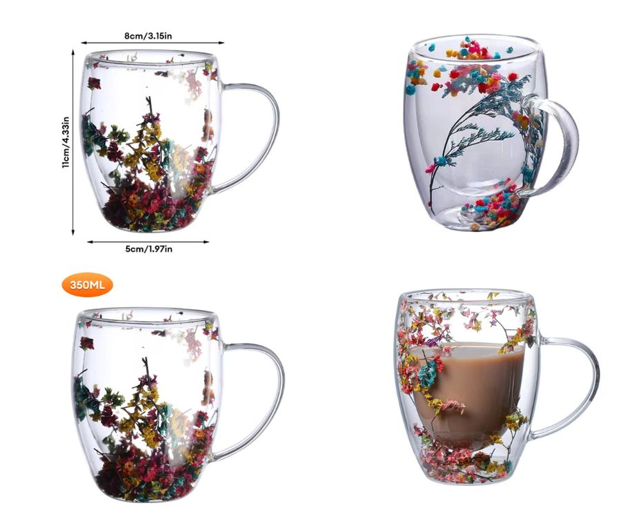 4 Tazas flores secas 350 ml