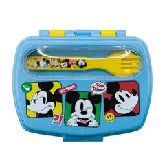 DISNEY CLASICOS - Sadwichera rectangular con cubiertos Mickey