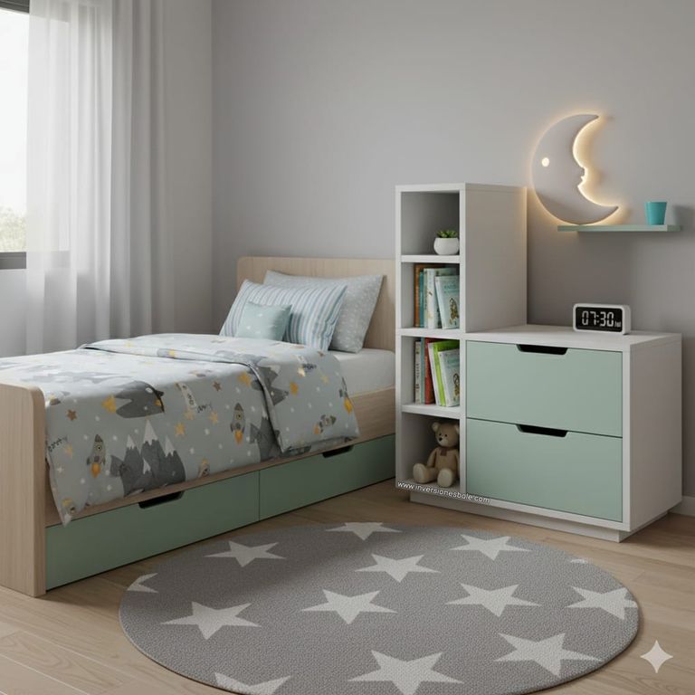 Velador Infantil con Estante Churri Agave Amore Home