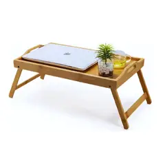 GENERICO - Mesa Bandeja Para Desayunos De Bambú Con Patitas Plegables