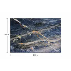 GENERICO - Alfombra de vinilo azul y amarillo oro - 200 x 160 cm