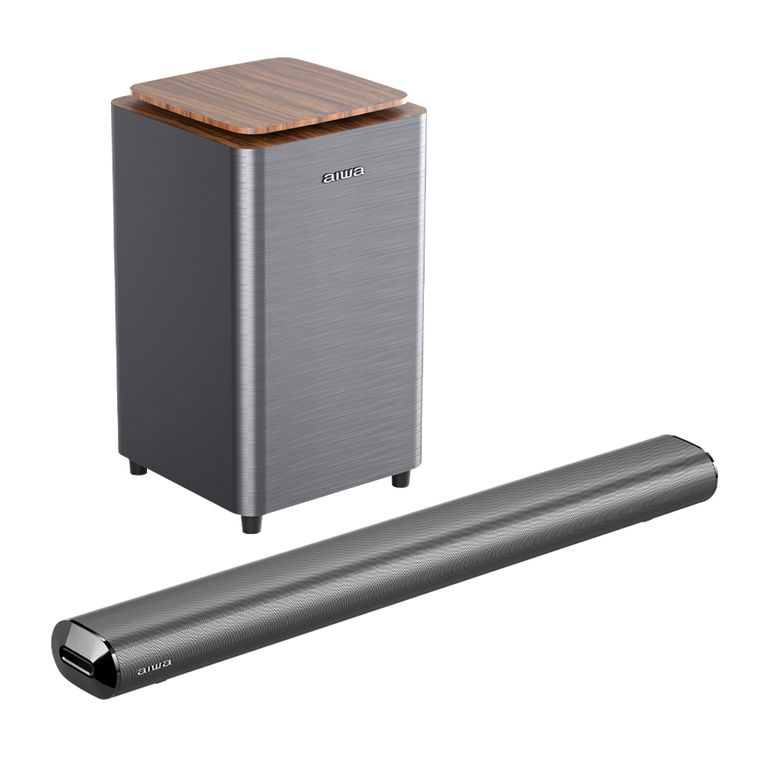 Barra de Sonido Aiwa AWSBH23WW Con Sub Woofer Inalámbrico 160w RMS