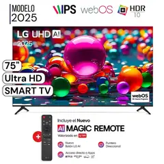 LG - Televisor LG 75 LED UHD 4K Smart TV ThinQ AI 75UA8050PSA + Magic Remote
