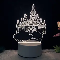 GENERICO - LÁMPARA DE NOCHE 3D LED TABLERO DE ILUSIÓN DECORACIÓN MESA NIÑOS ESCRITORIO PALACIO