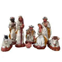 GENERICO - Nacimiento Pesebre 8 piezas color hueso