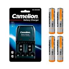 CAMELION - Cargador De Pilas + 4 Pilas Recargables Aaa 1100mah