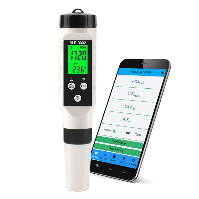 Medidor Digital de Hidrogeno y Temp Bluetooth BLE-9002 IP67