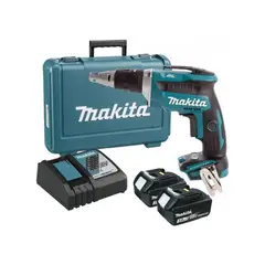 MAKITA - Atornillador para Drywall 1/4" Hex 18V LXT BL + 2 Bat y Carg Makita DFS452RFE