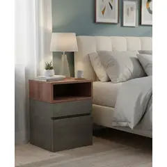 GENERICO - Velador melamina cajón y puerta BellotaBosque