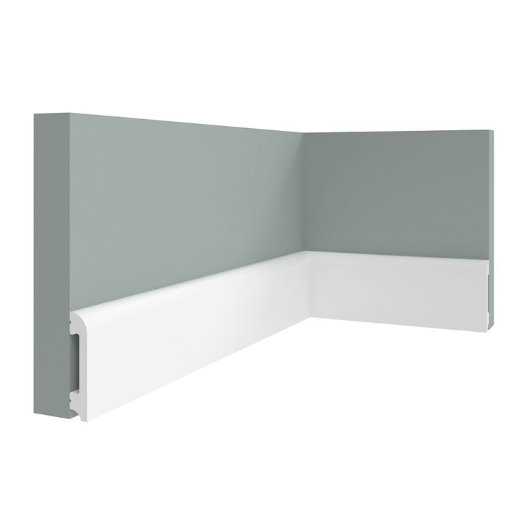ZOCALO POLIESTIRENO CURVO ARC COLOR BLANCO 7CM 2.4M