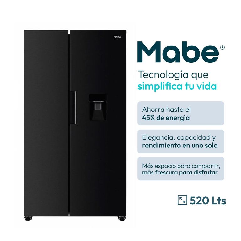 Refrigeradora Side by Side TecInverter 520L Black Mabe MSD565QMLSP0