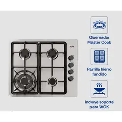 Sole - Cocina Encimera a Gas de Acero Inoxidable 58 cm Sole SOLCO036V2