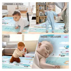 GENERICO - Alfombra Plegable de goma  2mt X 180cm Para Niños y bebes  - Reversibles unisex