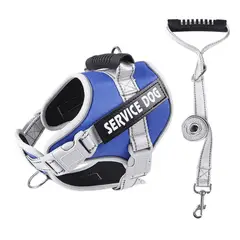 GENERICO - ARNÉS AZUL OSCURO TALLA L REFLECTANTE PARA PERROS CON ASA