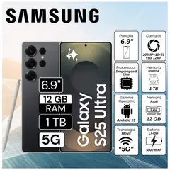 SAMSUNG - Celular Samsung Galaxy S25 Ultra 5G 6.9"  Pulg. 12GB RAM 1TB Android 15 - Negro