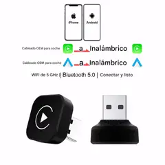 GENERICO - Mini adaptador a CarPlay - Android Auto inalámbrico