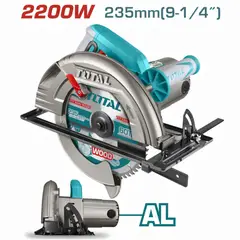 Total Tools - Sierra Circular  9 Un Cuarto De 2200 Watts Industrial Pesado Metalico Total -TS1222356