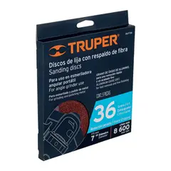 TRUPER - Disco de lija de 7 con respaldo de fibra grano 36 - 100160