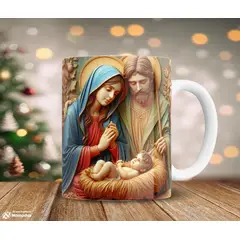 GENERICO - Taza Navideña Nacimiento 3 blanca 11 onzas