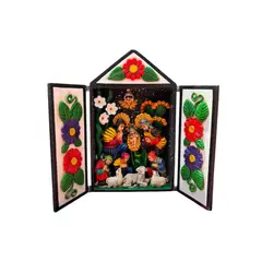 ACHALLAY ARTESANIA DE BARRO - Retablo Ayacuchano Nacimiento Blanco