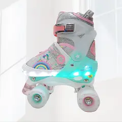 OKA - Patines Niñas 4 Ruedas Luces Talla S Regulables 30 AL 33