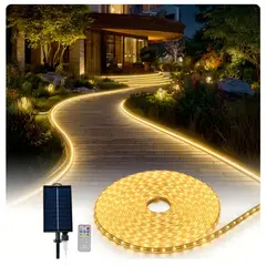 GENERICO - Manguera de Luces Solares 20M IP68 1280 LED para Decoración Exterior, Bodas, Fiestas y Eventos
