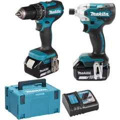 MAKITA - Taladro Perc + Atornillador de Impacto Hex 18Voltios DLX2394J