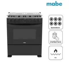 MABE - COCINA A GAS MABE 6 QUEMADORES CMP3020FN1 NEGRO