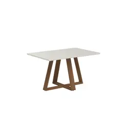PAZART MUEBLES - MESA DE COMEDOR PRACTIC CON VIDRIO 135 CM. OFF WHITE