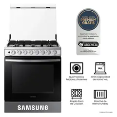 SAMSUNG - Cocina 6 hornillas con Plancha NX52T5311PSPE