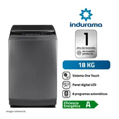 INDURAMA - Lavadora INDURAMA Automatica 18Kg Titanio LRI-18DTN